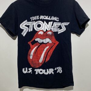 The Rolling Stones Women's Black U.S Tour '78 Graphic Cotton T-Shirt Size Small
